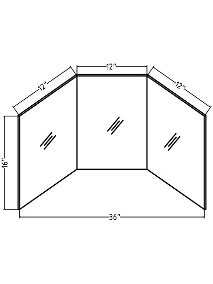 36 x 16 Tri-fold - 12" x 16" x 0.75" — 3 Panels