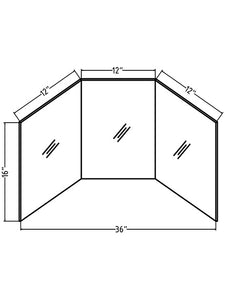 36 x 16 Tri-fold - 12" x 16" x 0.75" — 3 Panels