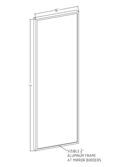 16" x 48" x 1" Hardcoat Physical Therapy Mirror